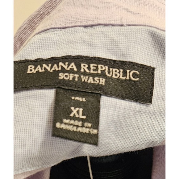 Banana Republic Soft Wash Men's Purple Long Sleeve Button Shirt SZ Tall X-LG NWT - Picture 4 of 8